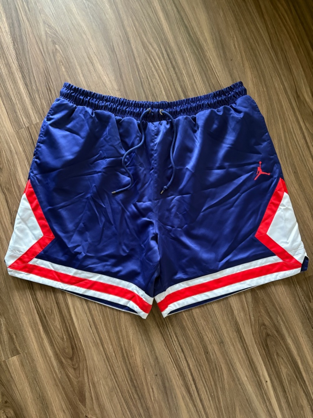 Jordan Jumpman Red White & Blue Satin Diamond Shorts 3XL